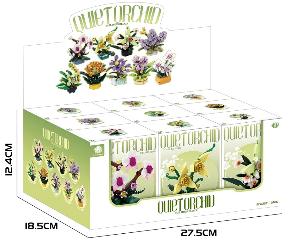 Z-C1.4 BB835E Buidling Blocks Orchids - 9pcs in Display