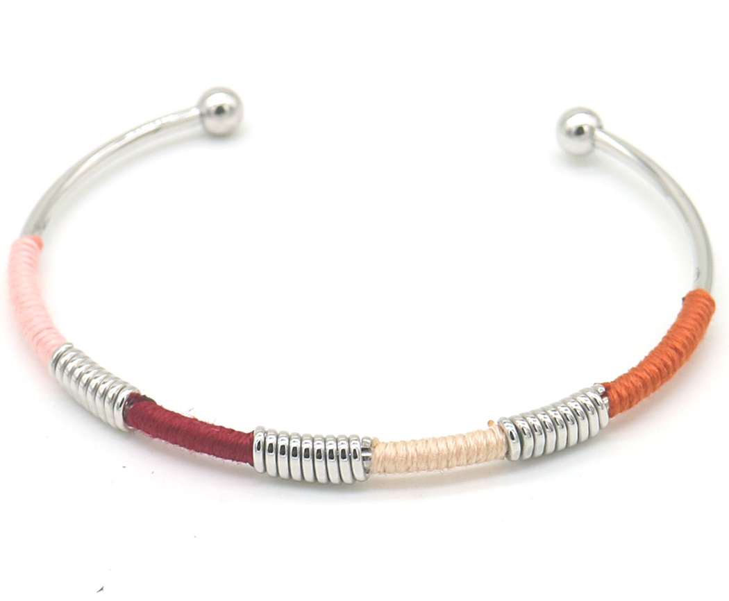 E-E7.3 B010-032S S. Steel Bangle Woven Fabric