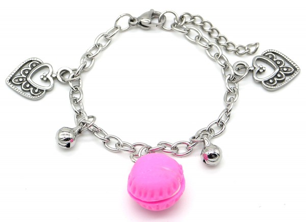 E-F17.2 B2053-006 S. Steel Bracelet Hearts and Macron 14-17cm For Kids E-F17.2 B2053-006 S. Steel Bracelet Hearts and Macron 14-17cm For Kids