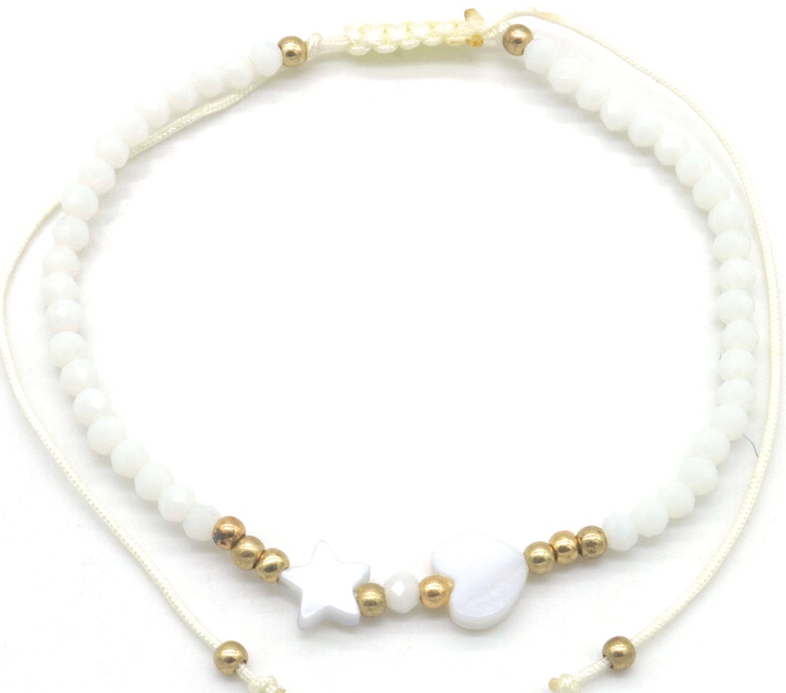 D-A2.2  ANK830-049-5 Anklet Heart - Star