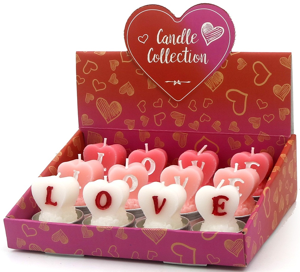 R-E6.1 CA958-007 Candles 5cm Love - 12pcs in Display