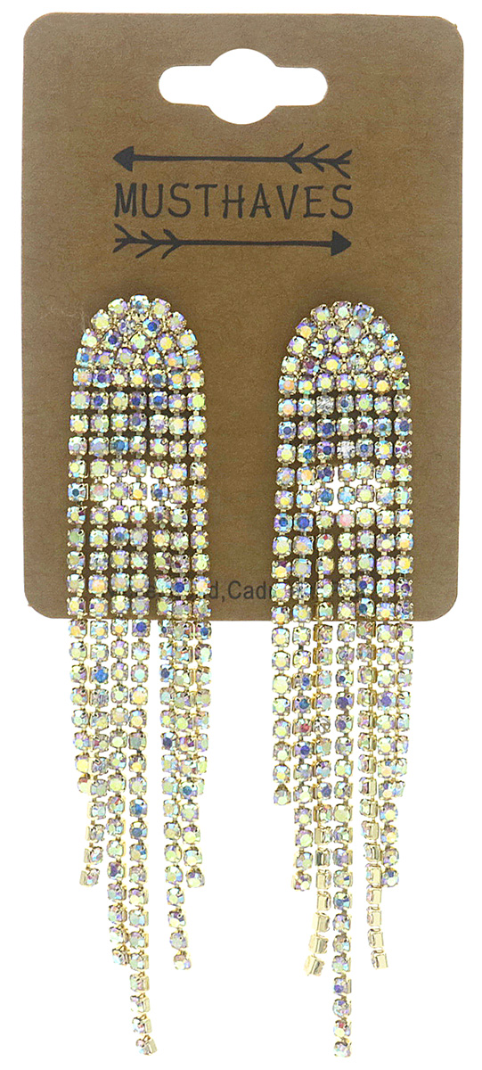 F-E3.2 E2458-057-2 Earrings Crystal AB 8cm