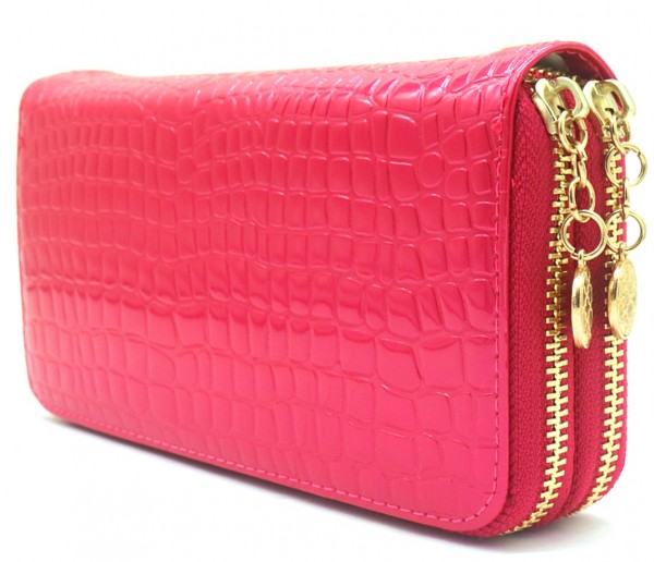 I-E26.1 WA004-008 PU Wallet Croco 19x10x3.5cm Fuchian