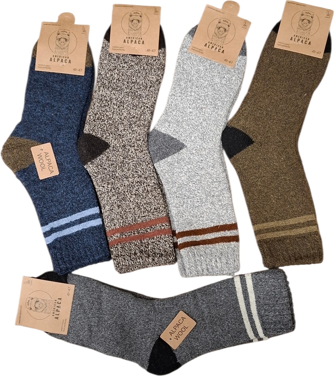 L-F8.1 JN25-9322 Pair of Woolen Socks Size 41-47 - Mixed Colors - 1pc