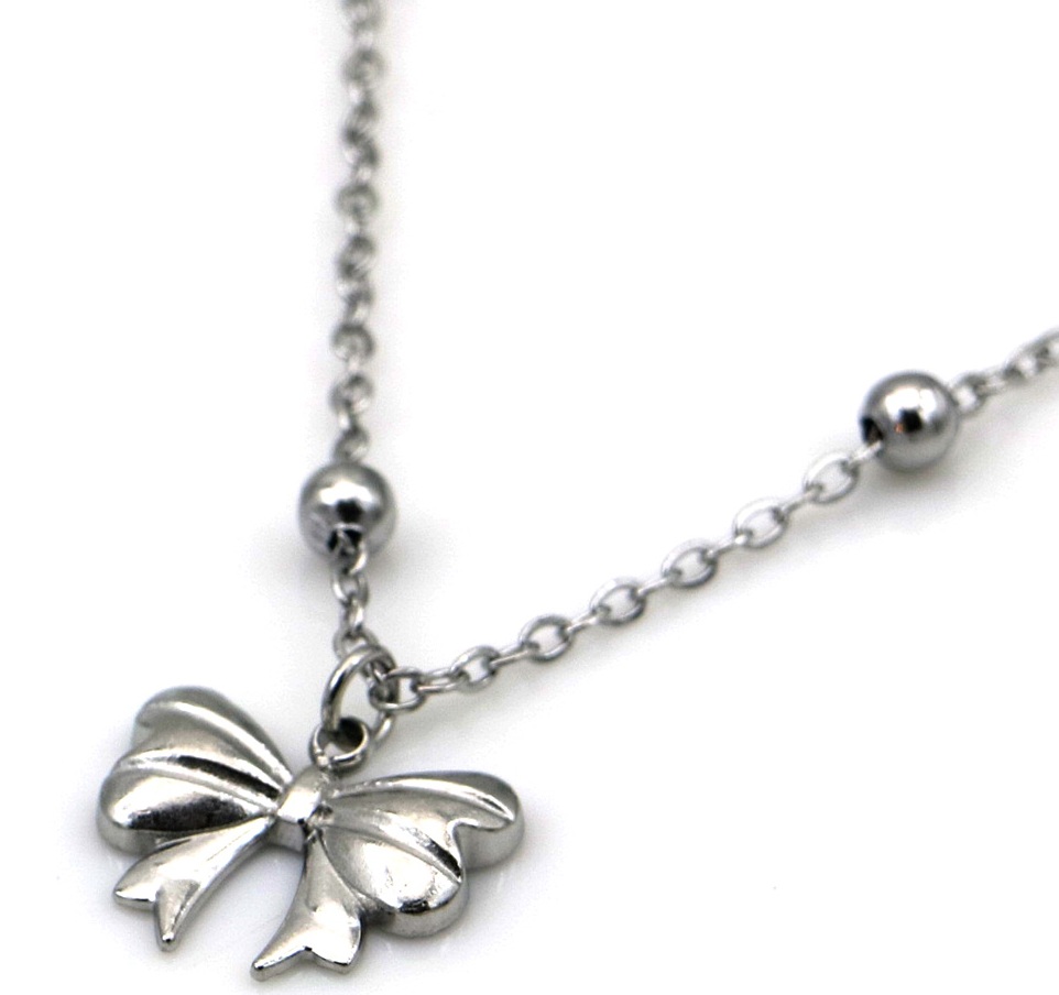 B-B10.2 N1141-002S S. Steel Necklace Bow 40-45cm