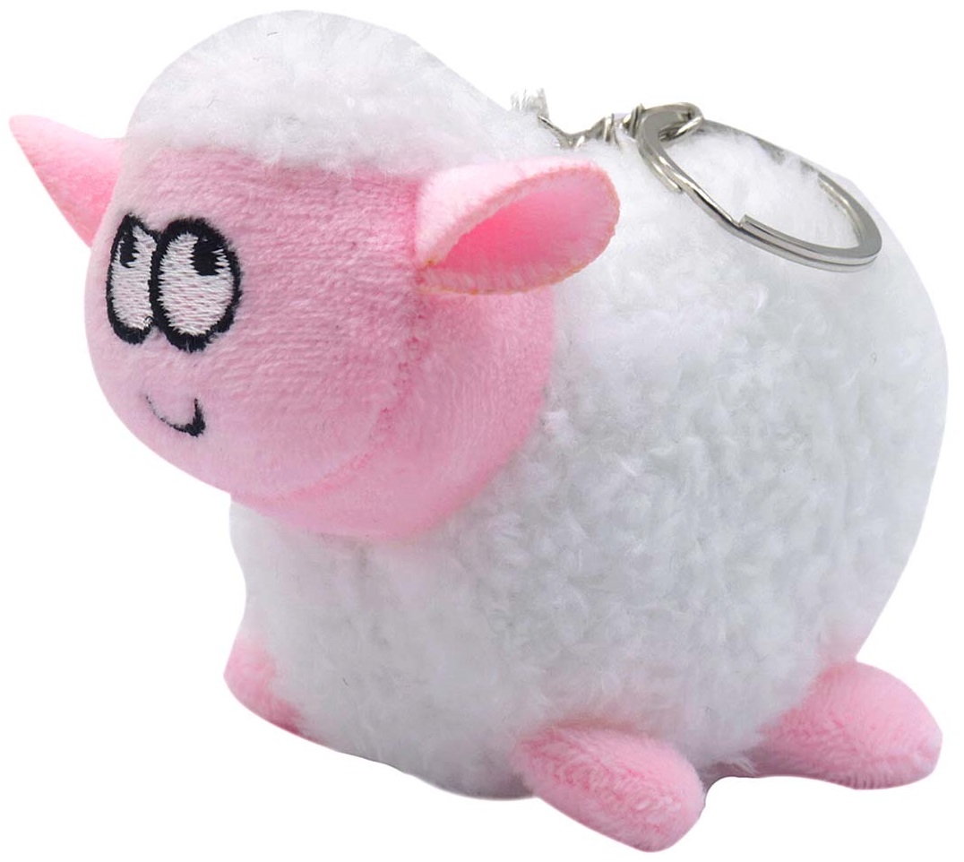 L-D4.2 KY615-038 Plush Keychain Sheep 8cm - Mixed Colors - 1pc