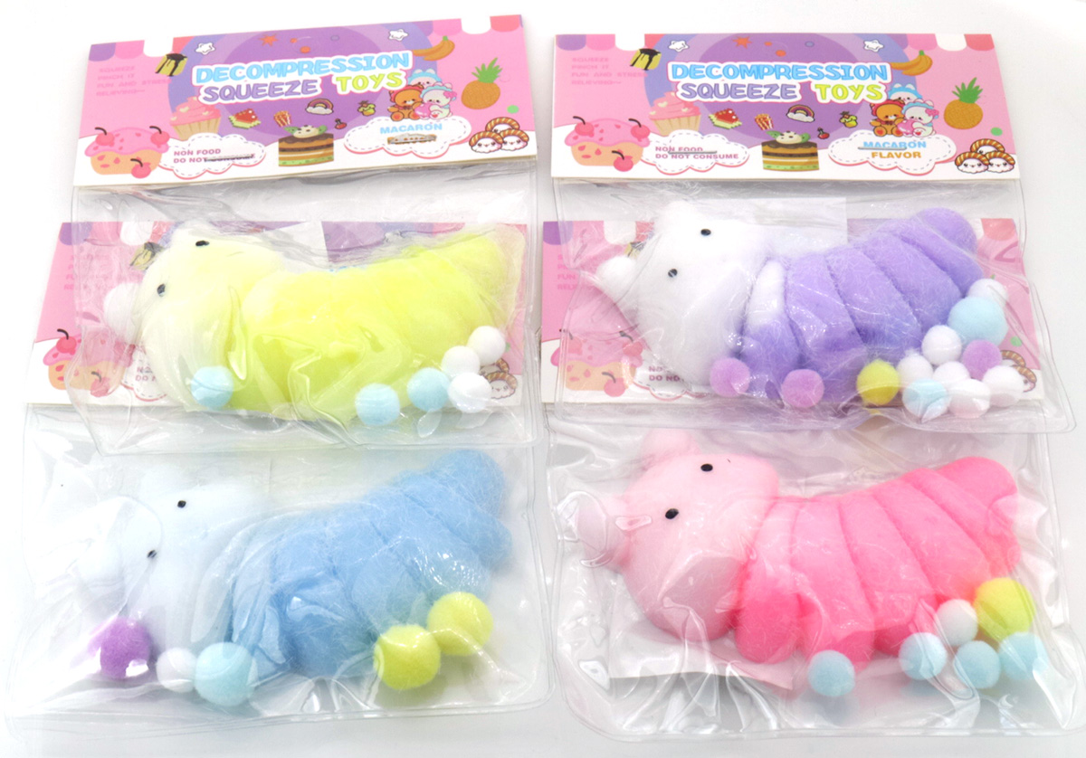 R-E6.2 TOY2535-032 Squishy Decompression Squeeze Toys - Caterpillar 10cm - 16pcs