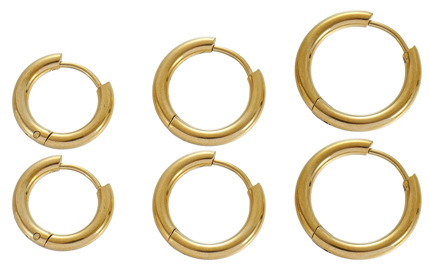 A-D9.2 E1131-120G S. Steel Earring Set 3 Pairs