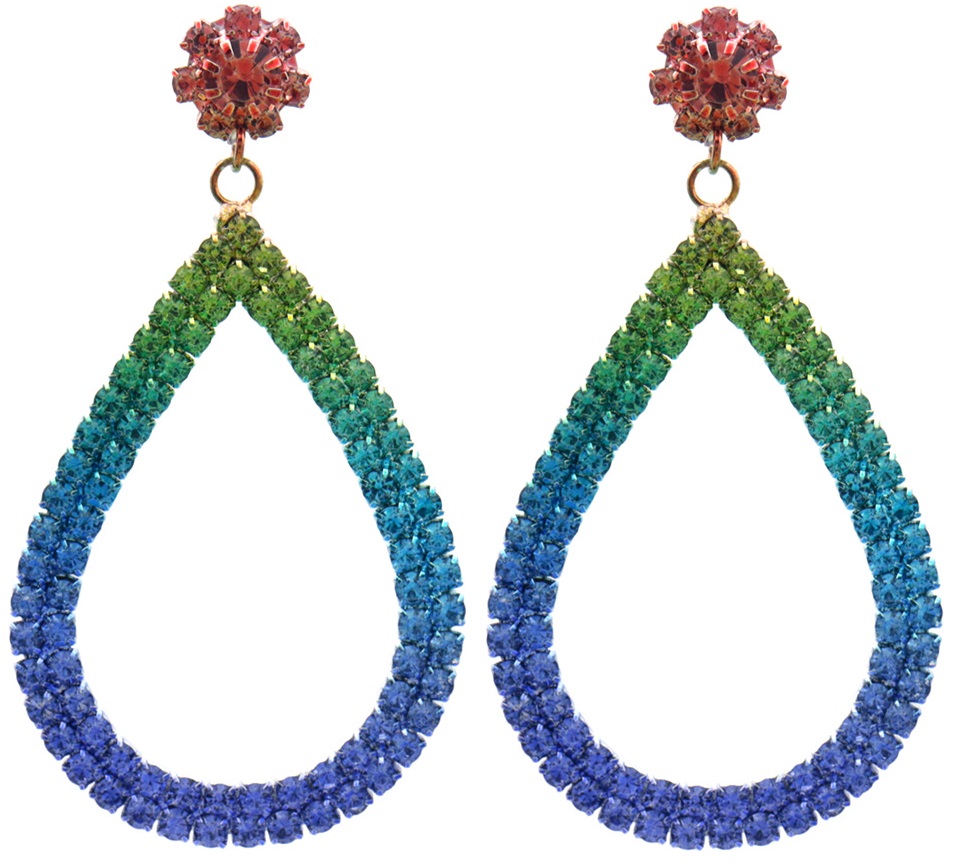 F-D7.2 E2458-071-2 Earrings Crystal 6.5cm