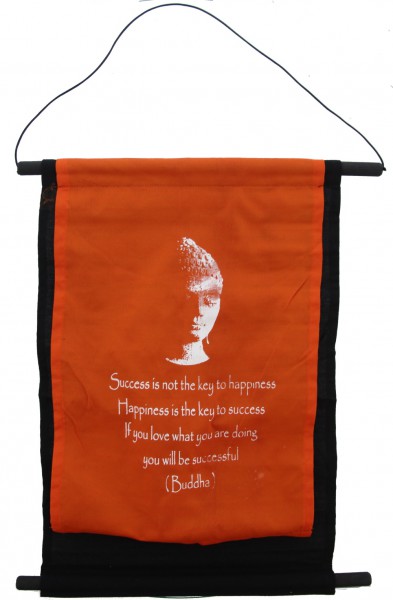 H-E20.4 Cotton Banner Budha Quote 48x33cm