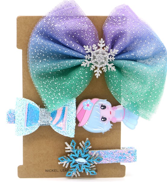 S-B1.2 H009-033A Kids Hair Fashion Set 4pcs Princess Blue