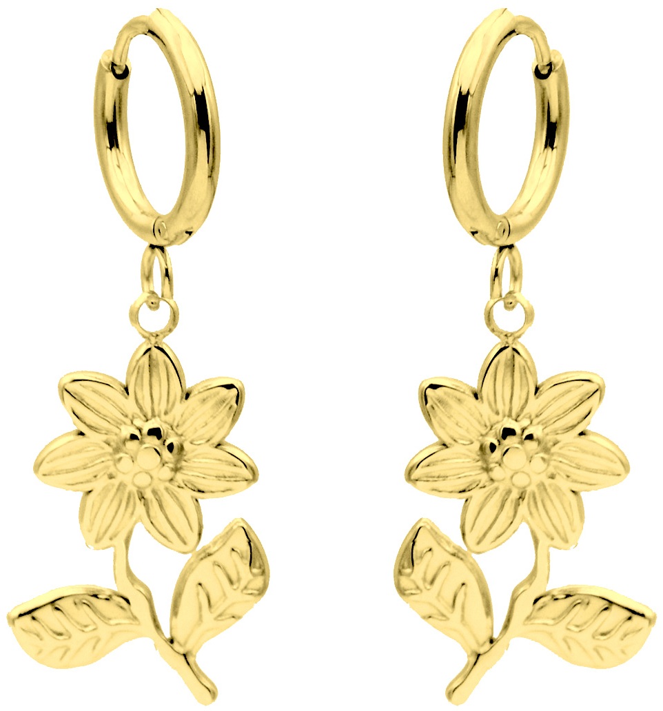 A-F5.3  E2612-254G S. Steel Earrings Flowers 4cm