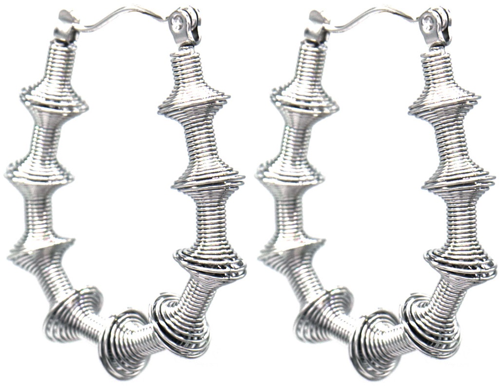 B-B2.3 E041-048S S. Steel Earrings 3.5cm