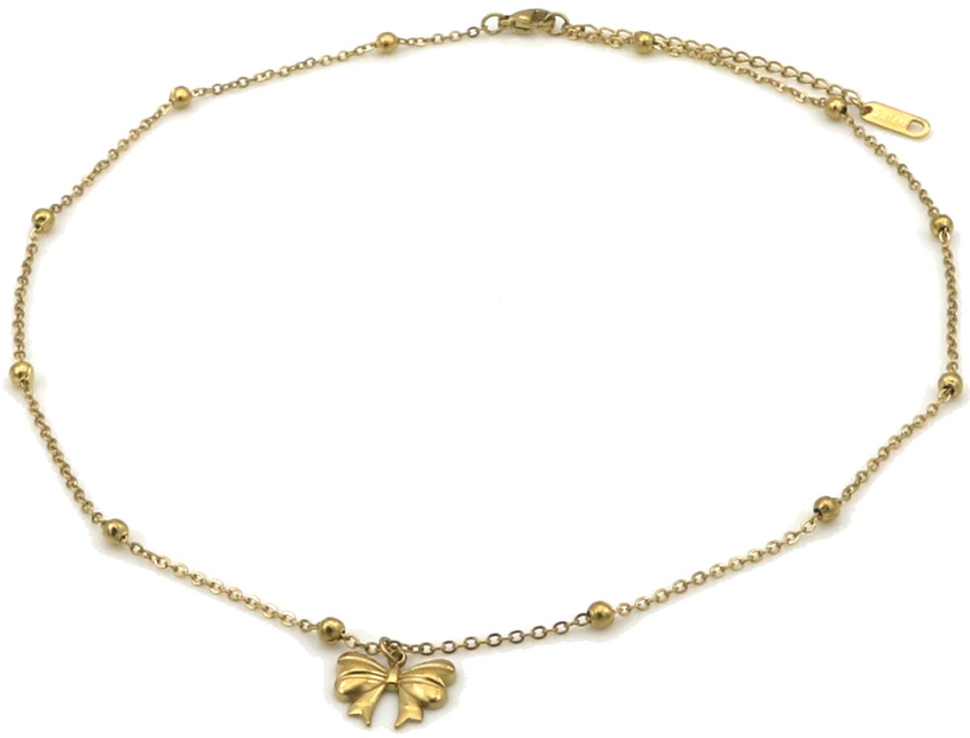 B-A10.1 N1141-002G S. Steel Necklace Bow 40-45cm