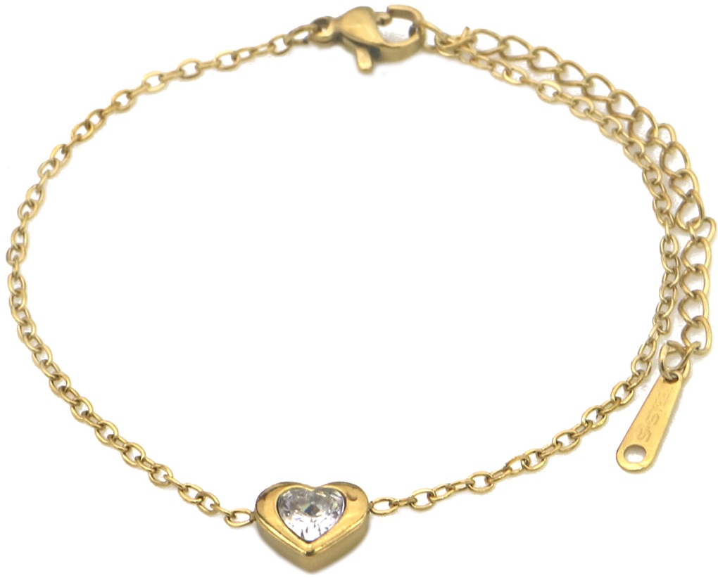 F-C4.2 B1141-003G-1 S. Steel Bracelet Heart 16-21cm