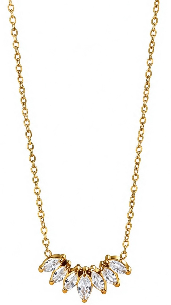 A-F20.2 N2643-032G S. Steel Necklace Crystals 40-45cm