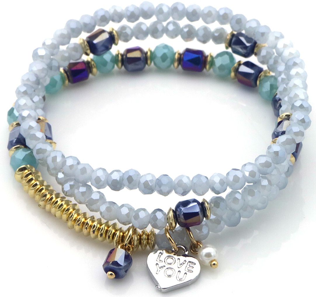 F-E16.3 B2529-040-2 Bracelet Set Glassbeads