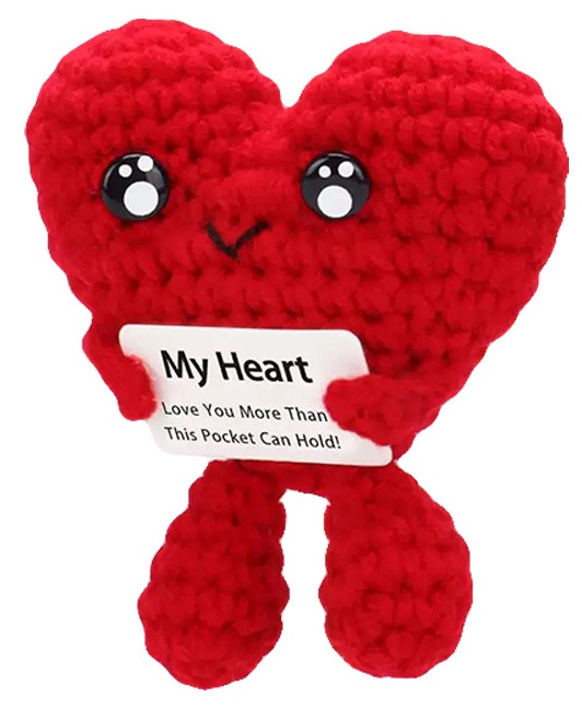 R-C3.2 T2405-512-1 Positive Knitted Heart 8cm