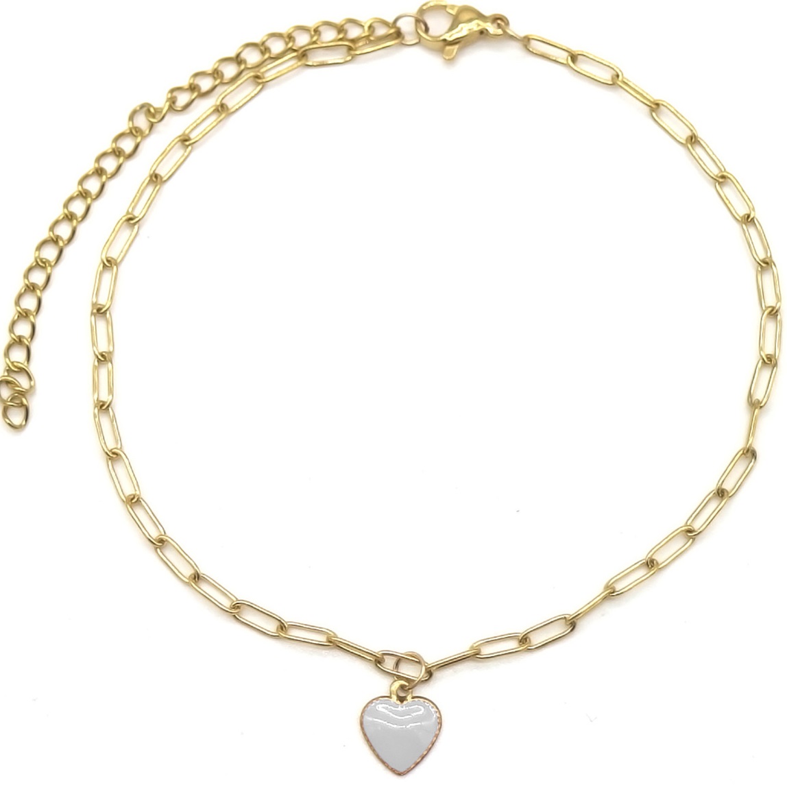 D-F9.1 ANK103-001-1 S. Steel Anklet Heart