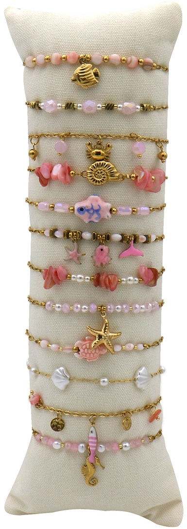 G-C26.1 B221-524-1 S. Steel Bracelet Set -12pcs Pink