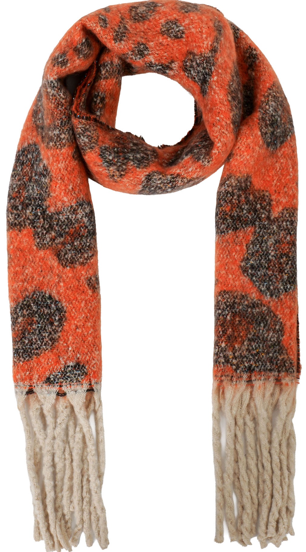 Z-F4.6 SCARF1007-051-1 Winter Scarf Leopard 190x40cm