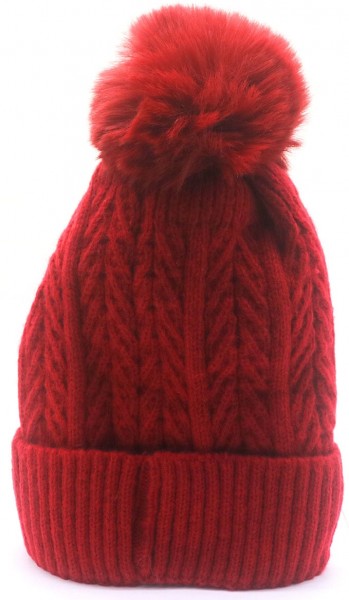 F-E11.2 HAT701-001 No. 7 Beanie Hat Red