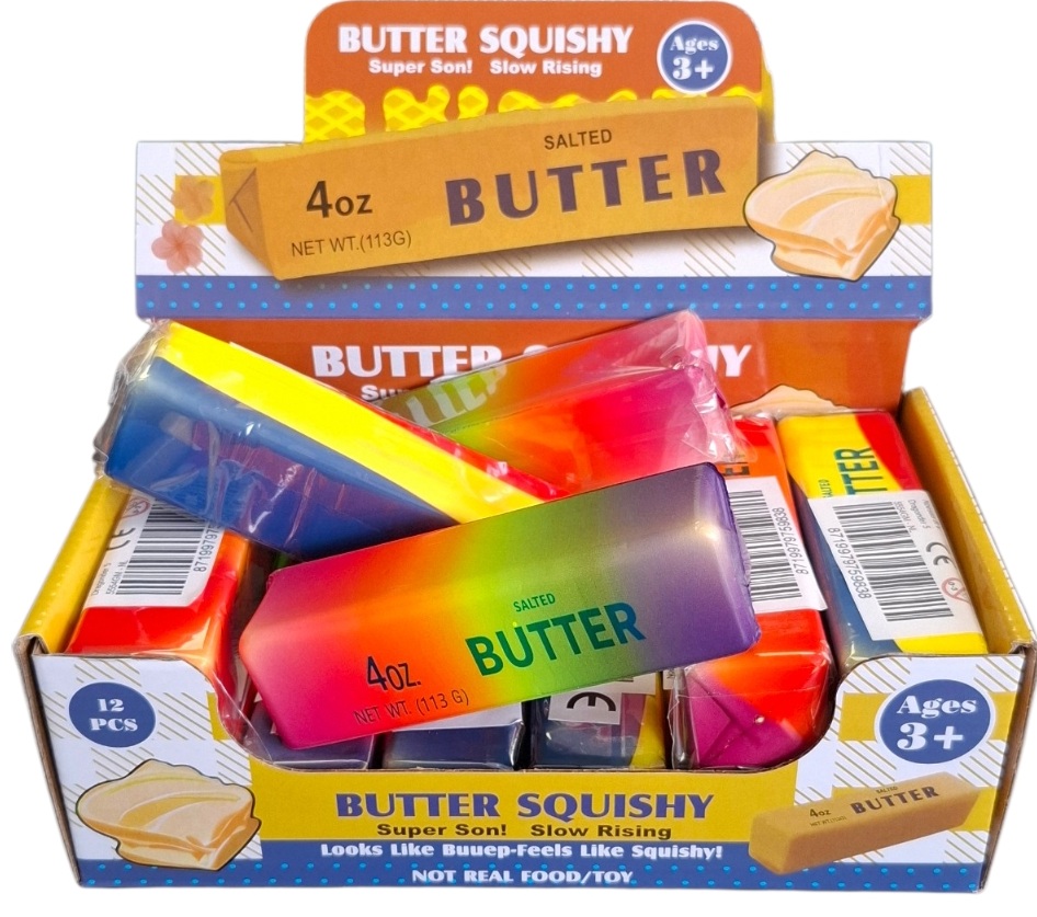 Q-O8.1 PU Foam Squishy Butter Slow Rising 13cm - 12pcs Multi Color