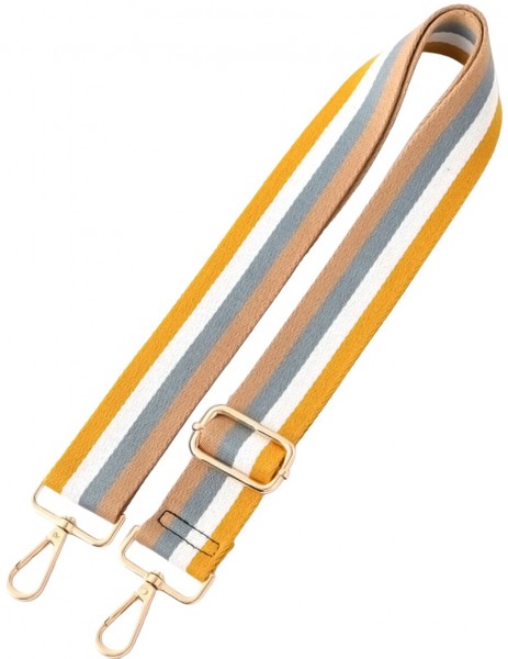 S-K6.1 BS003-004 Bag Strap Stripes 4cm Brown-Yellow-Multi