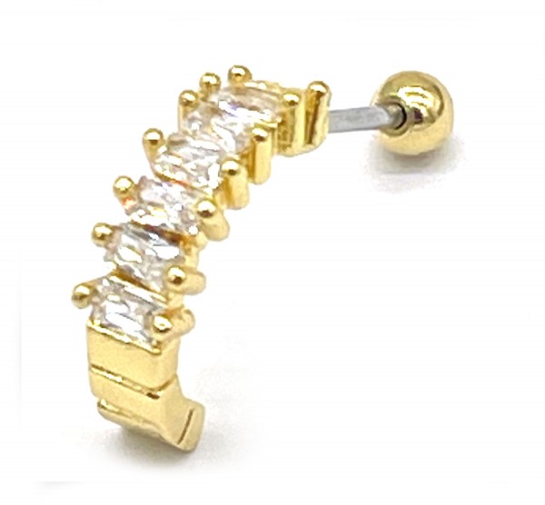 C-A20.4 E620-012G S. Steel 316L CZ Ear Piercing 11mm C-A20.4 E620-012G S. Steel 316L CZ Ear Piercing 11mm