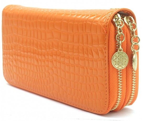 T-C7.2 WA004-008 PU Wallet Croco 19x10x3.5cm Orange