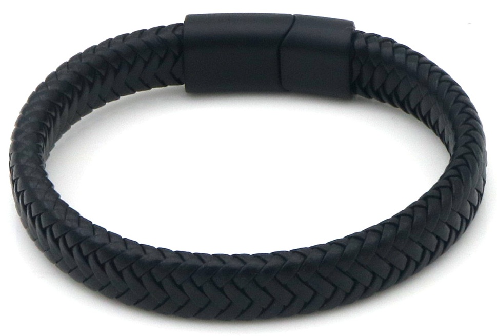 D-F2.3 B25104-002-1 PU Bracelet 21cm Black