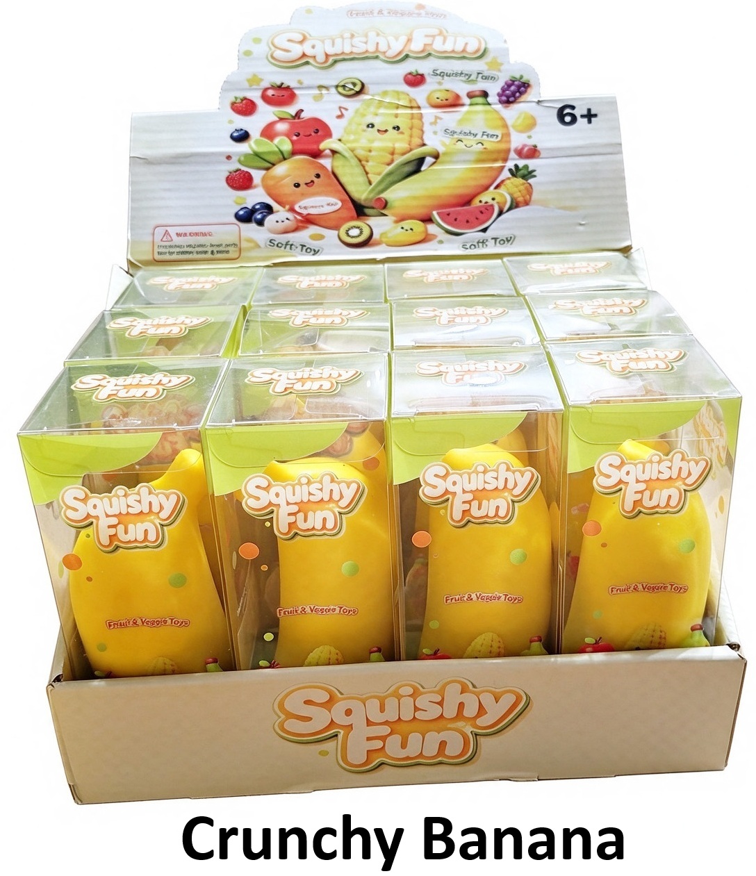 R-O8.2 TOY2610-322 Crunching Squishy Banana 12.5cm - 12pcs | 72898