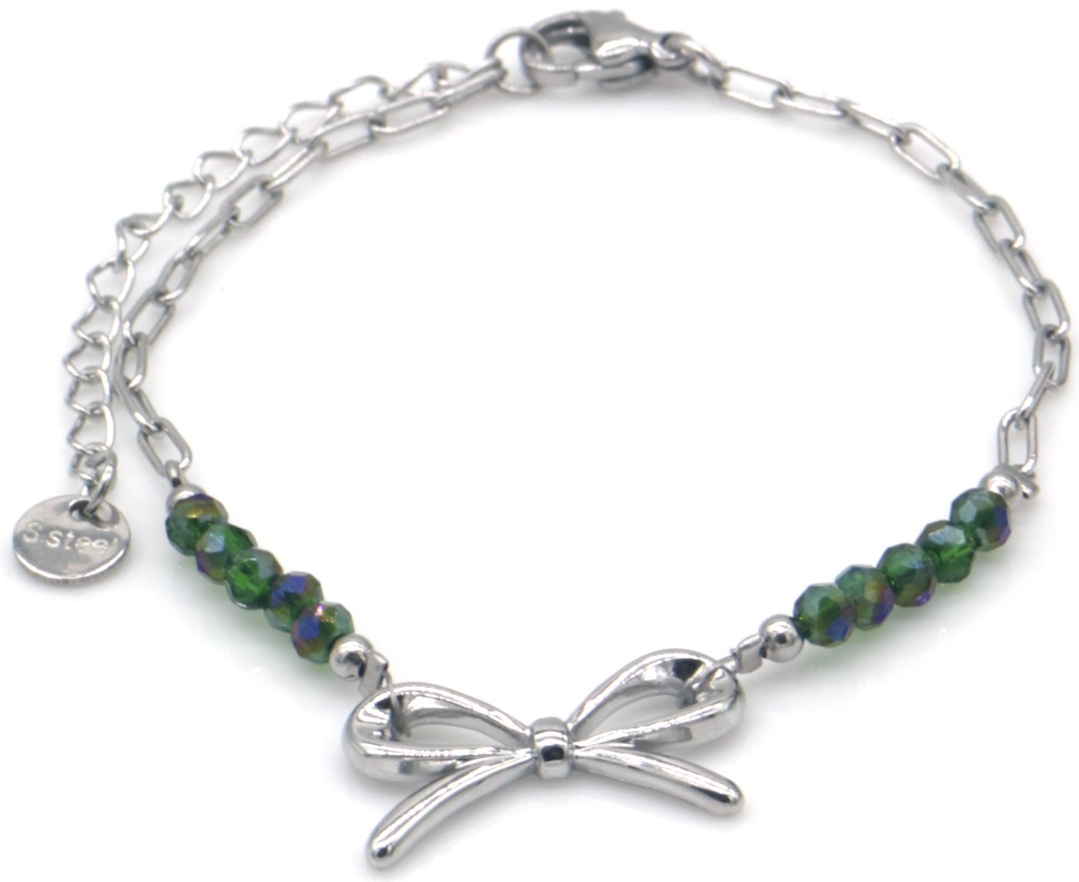 B-B19.2  B1036-008S S. Steel Bracelet Bow 16-21cm
