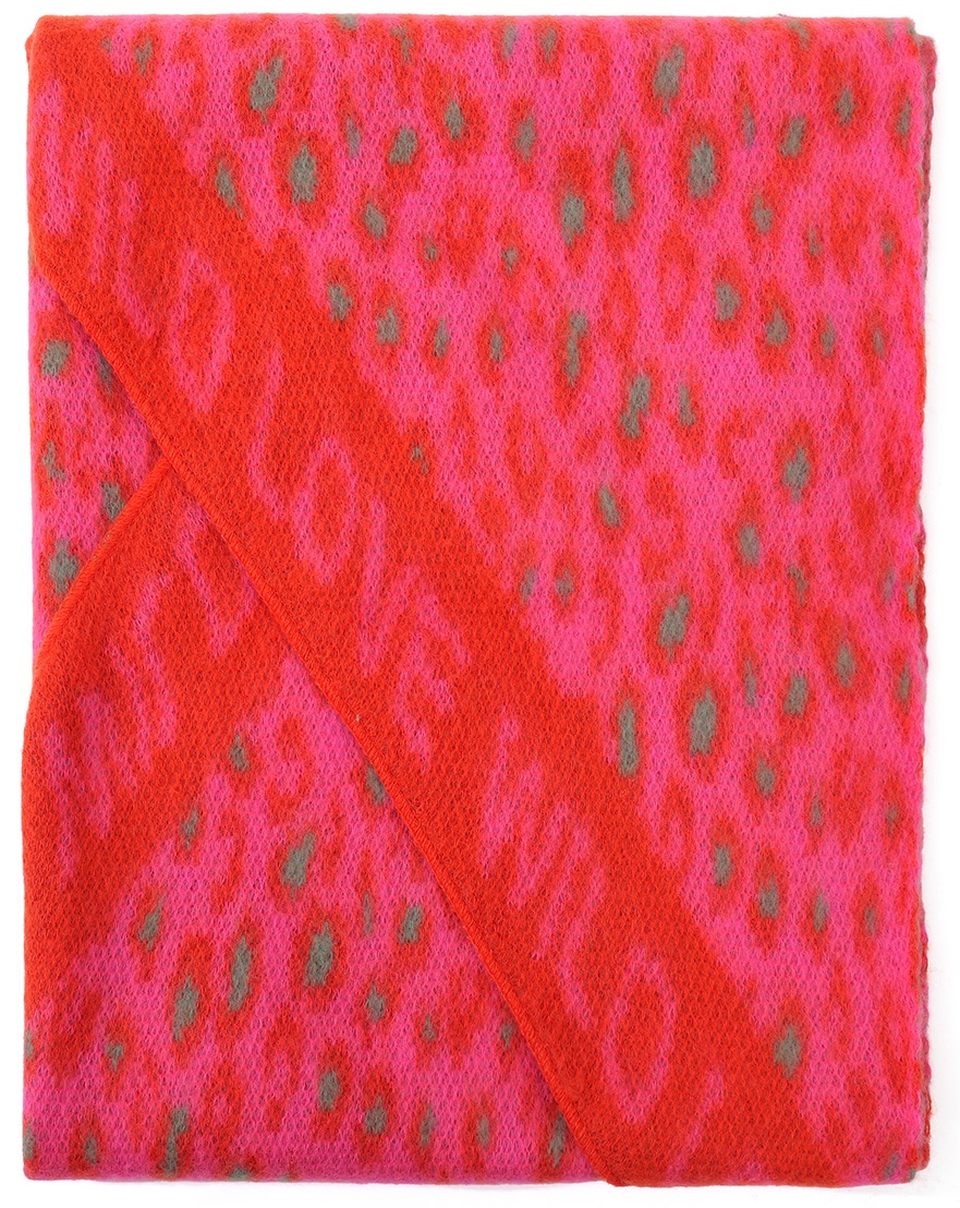 Z-F4.2 SCARF1007-003-3 Triangle Scarf Leopard 190x70cm Pink
