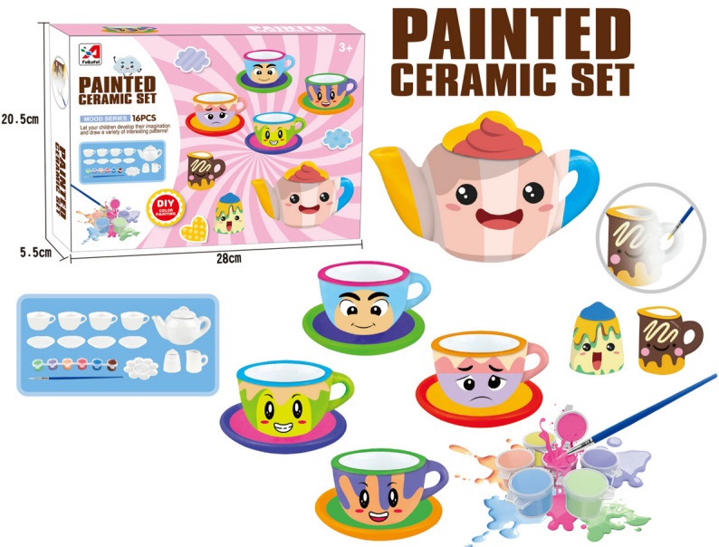 Z-C6.5 WFM324719 Painted Ceramic Set 16pcs DIY
