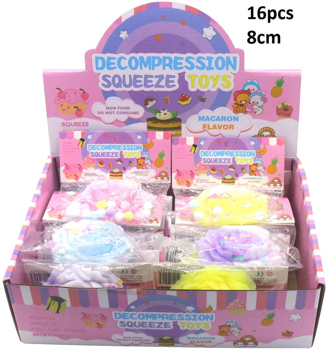 L-B4.2 TOY2535-033 Squishy Decompression Squeeze Toys - Rose 8cm - 16pcs