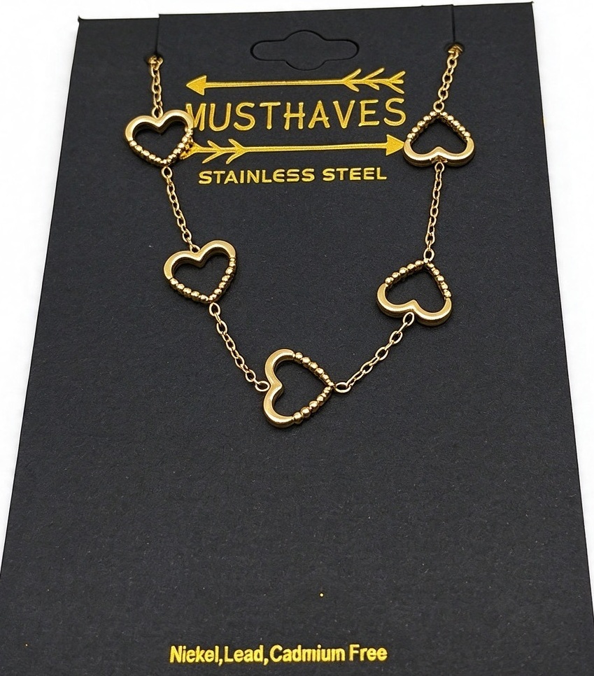 A-E3.3 B2616-045G S. Steel Bracelet Hearts 16-21cm