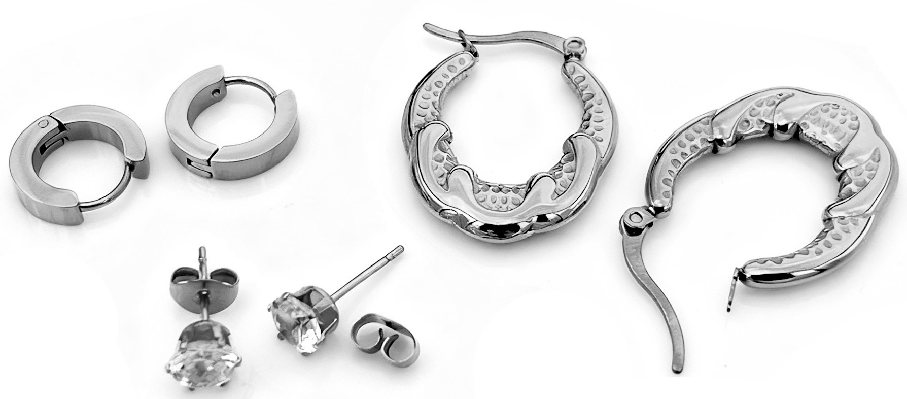 G-C18.2 E1131-019S S. Steel Earrings Set - 3 Pair