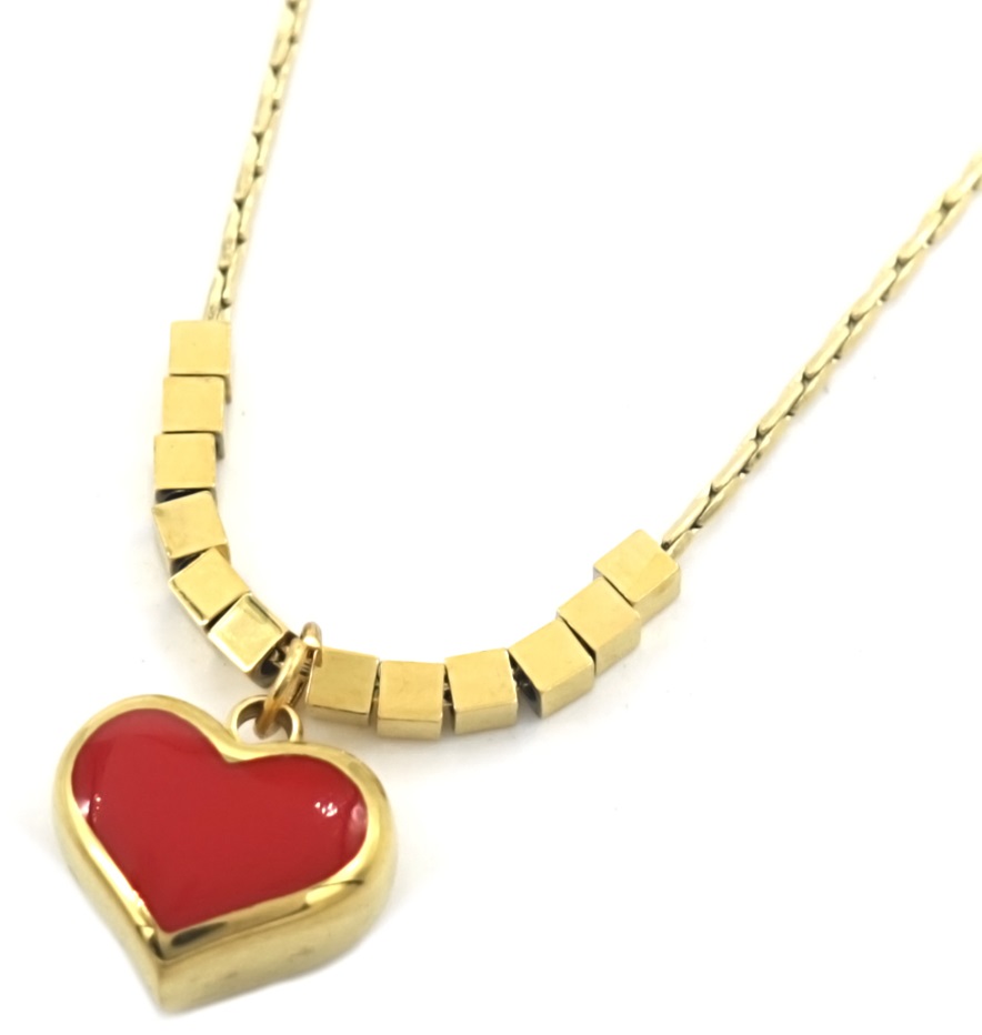 E-F9.2 N835-023G S. Steel Necklace Heart