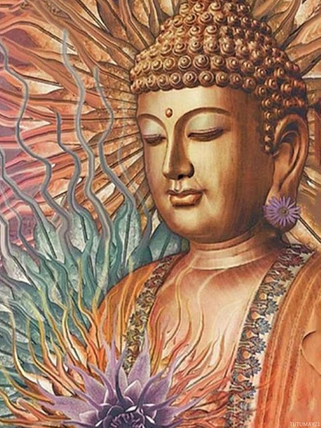 Q-M6.1 DP24080310 Diamond Painting -Canvas 50x40cm - Painting 45x35cm Buddha