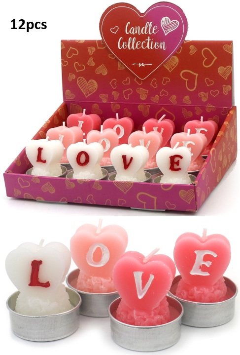 R-E6.1 CA958-007 Candles 5cm Love - 12pcs in Display