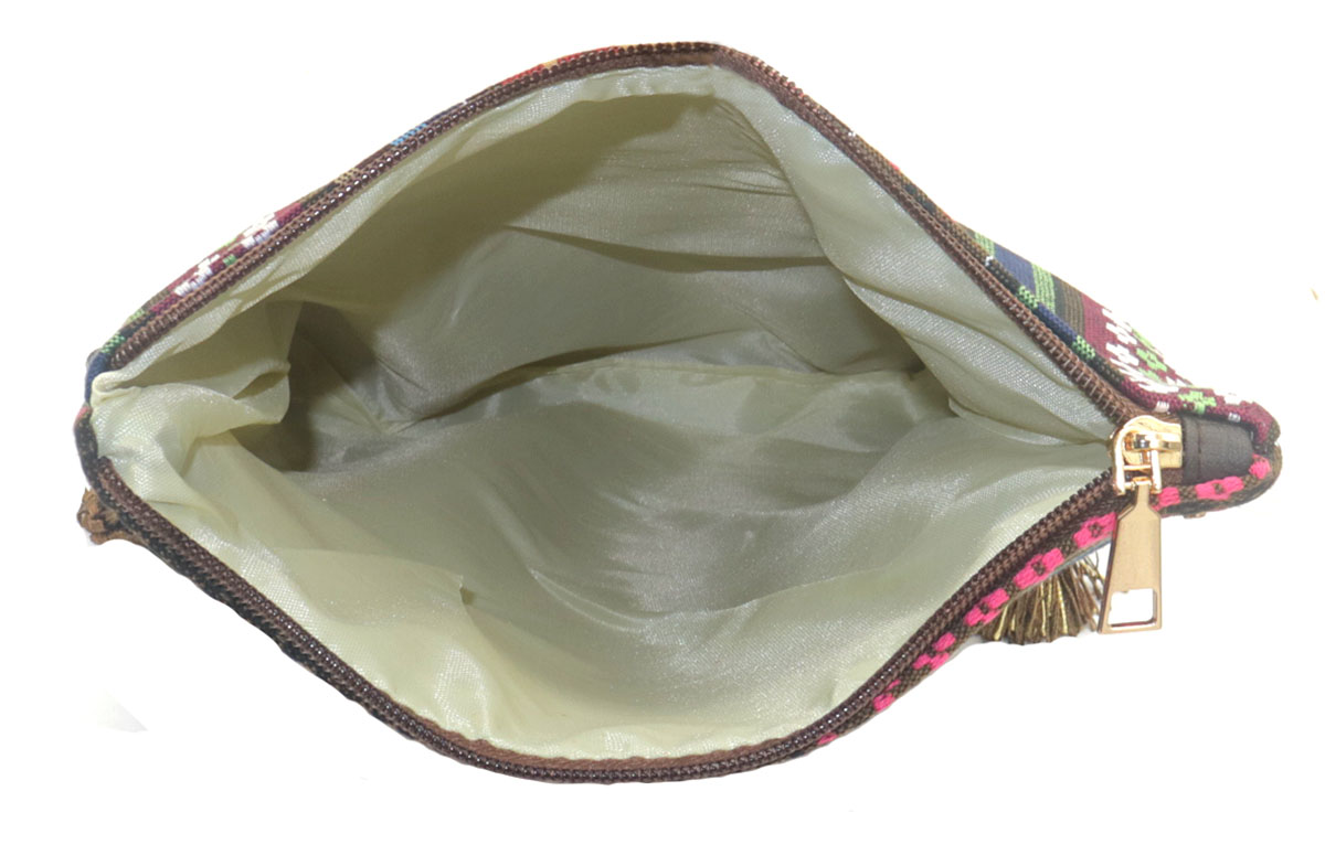 I-F23.1 BAG606-001D Woven Bohemian Bag Tassels Multi 25x24x3cm