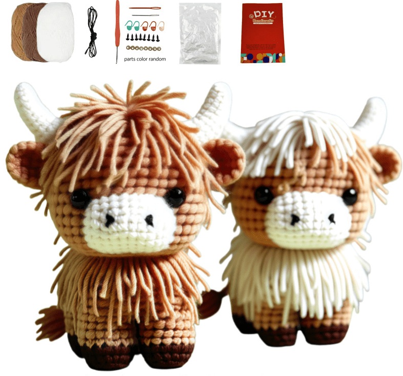 K-A8.1 DIY2604-012 DIY Crochet Kit - Highland Cows