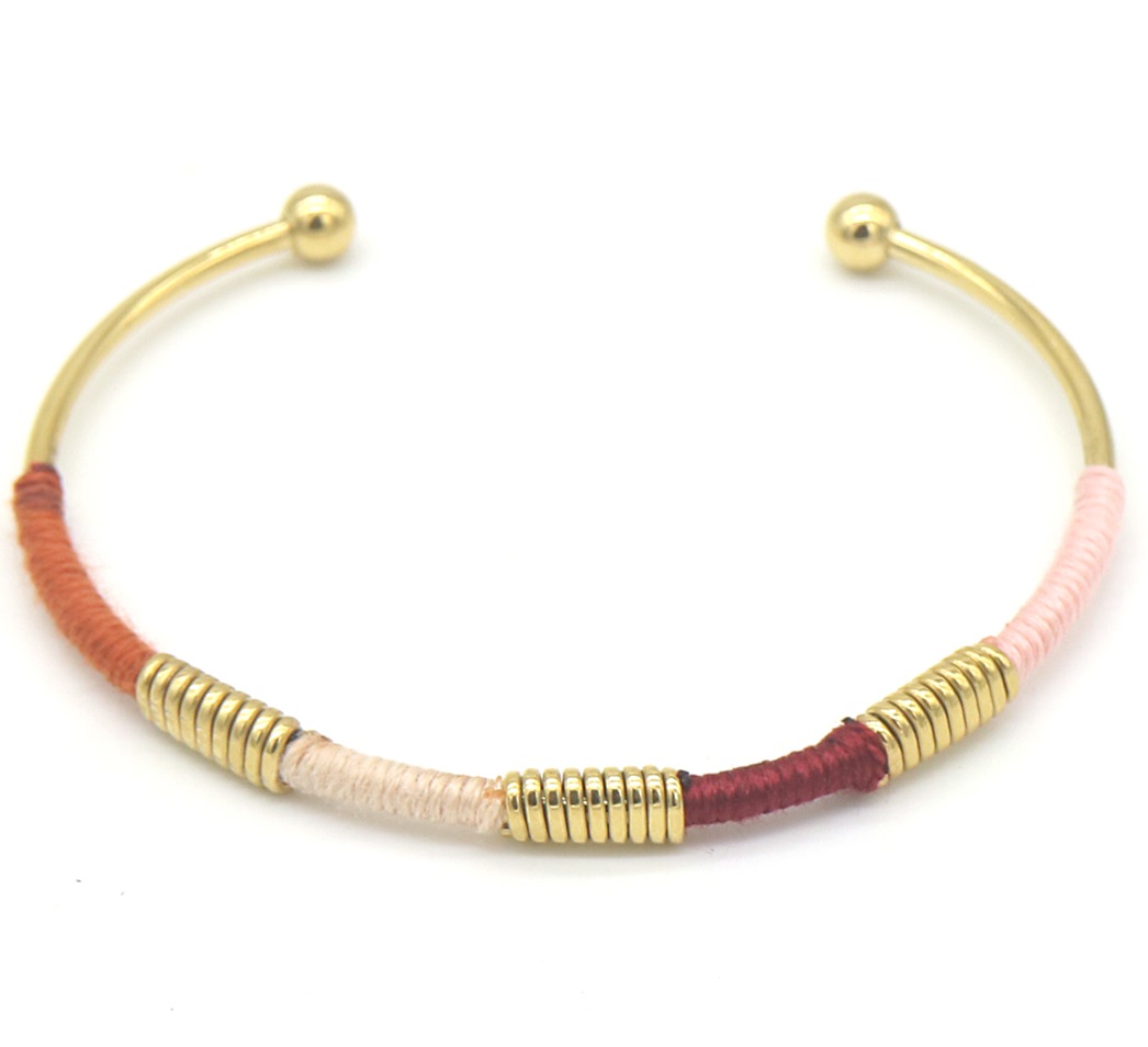 E-E10.2 B010-032G S. Steel Bangle Woven Fabric