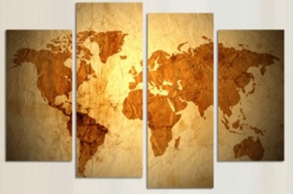 Z-E1.4 DF100 Diamond Painting 4 Frames Wold Map 120x80cm