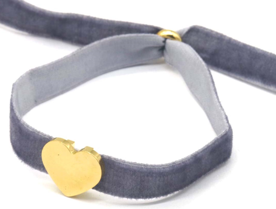 D-C4.1 B221-324 No. 5 S. Steel Bracelet Velvet Grey