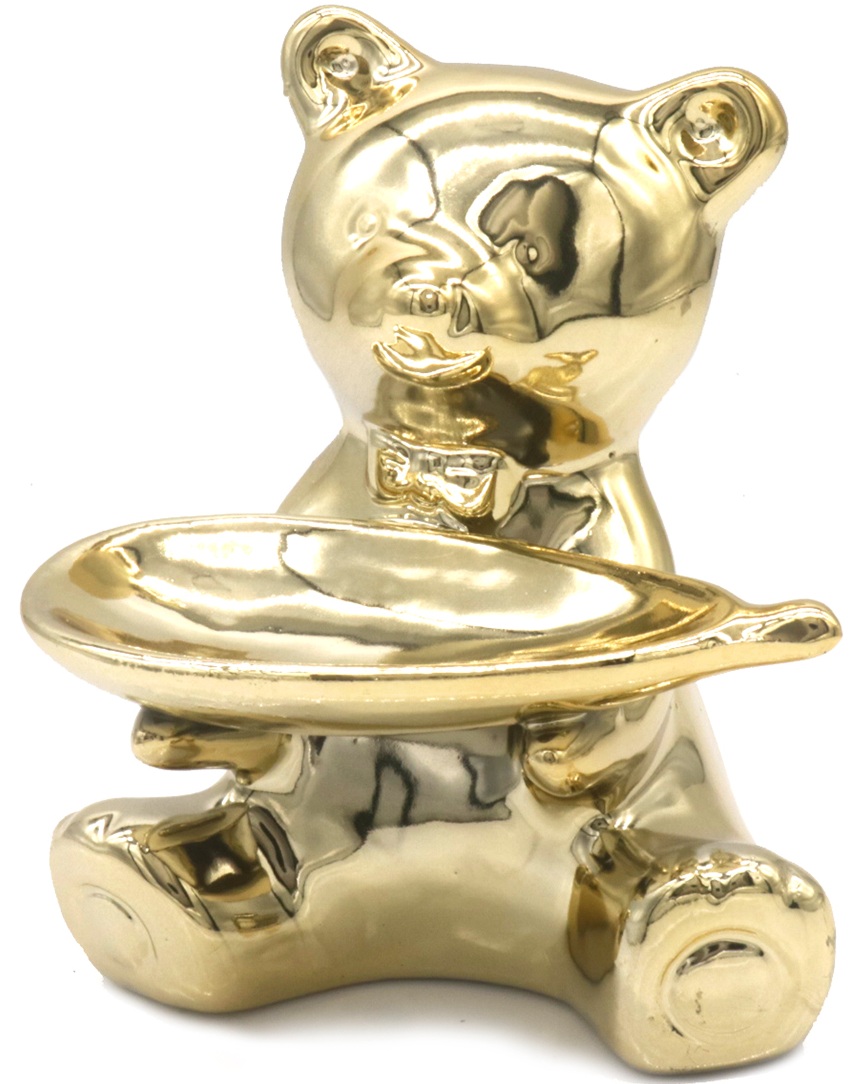 T-B4.1 DC1053-003G Ceramic Bear with Plate 11.5cm