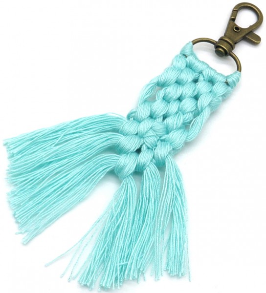 F-B9.3 KY042-030 Keychain Woven Rope 11cm Blue