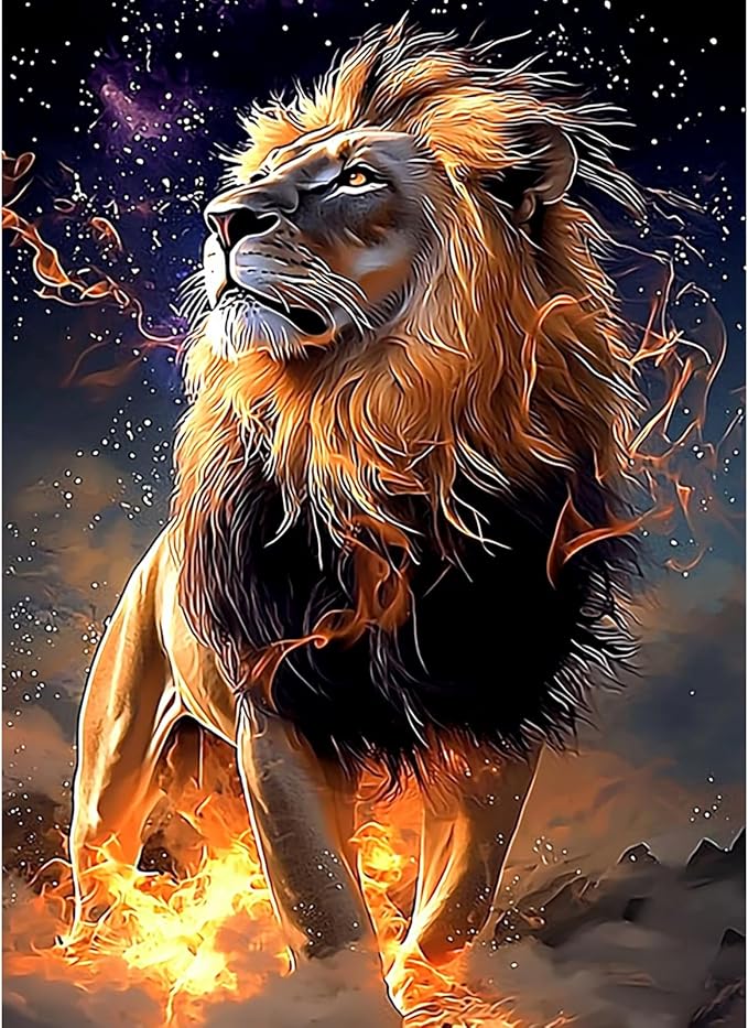 K-A2.2 DP25455089  Diamond Painting Canvas 40x30cm - Painting 35x25cm Lion