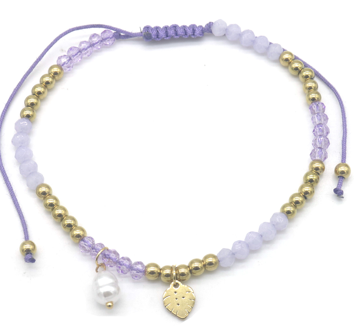 G-C11.2  ANK103-015-3 Anklet S. Steel Glassbeads